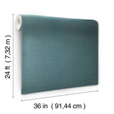Maguey Sisal Dark Teal Grasscloth Wallpaper with Traditional Style - York CL1029NW