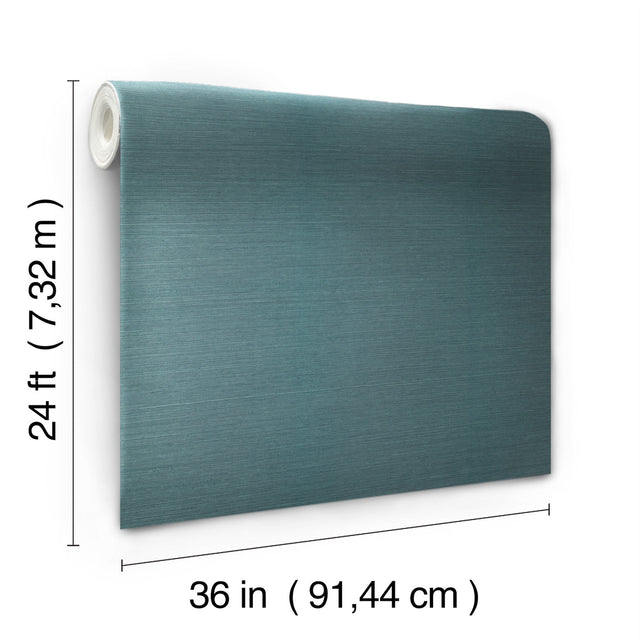 Maguey Sisal Dark Teal Grasscloth Wallpaper with Traditional Style - York CL1029NW