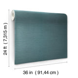 Sisal Twill Grasscloth Teal Wallpaper with Makasa Sisal Pattern - York CL1029