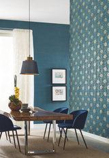 Sisal Twill Grasscloth Teal Wallpaper with Makasa Sisal Pattern - York CL1029