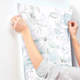 Floral Dreams Blue & Green by York Wallcoverings Botanical Wallpaper – York Wallcoverings CL2517