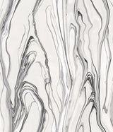Liquid Marble Black Wallpaper with Modern Marble Pattern - York CL2572