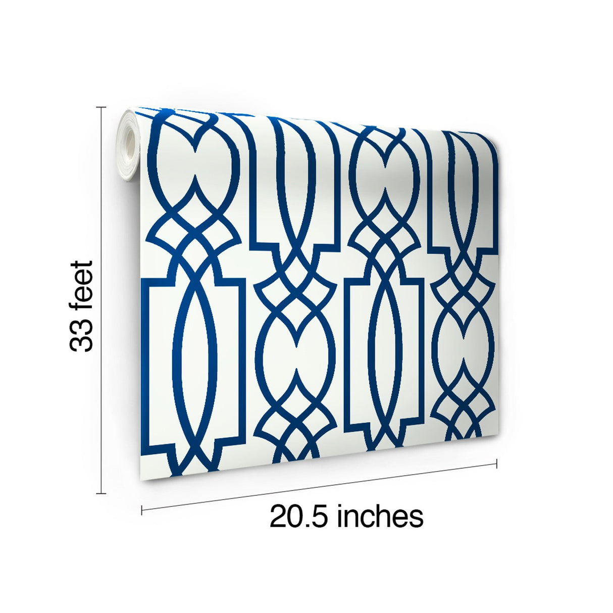 Large Lattice Blue Wallpaper with Geometric Trellis Pattern - York CM2383