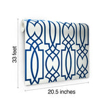 Large Lattice Blue Wallpaper with Geometric Trellis Pattern - York CM2383