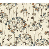 Flourish Teal Floral Wallpaper with Painterly Botanical Motif - York CN2100