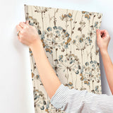 Flourish Teal Floral Wallpaper with Painterly Botanical Motif - York CN2100