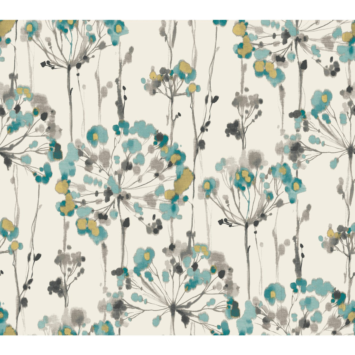 Flourish Gold Metallic Wallpaper with Floral Starburst Motif - York CN2102