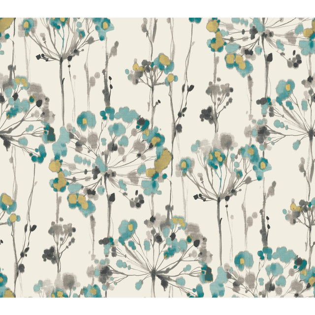 Flourish Gold Metallic Wallpaper with Floral Starburst Motif - York CN2102
