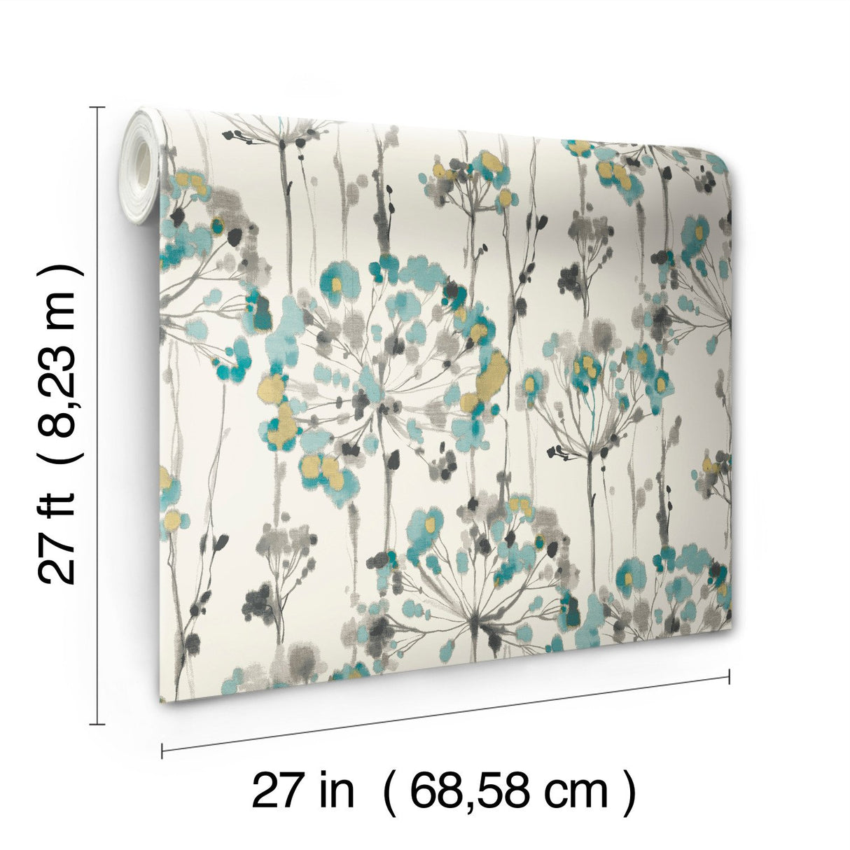 Flourish Gold Metallic Wallpaper with Floral Starburst Motif - York CN2102