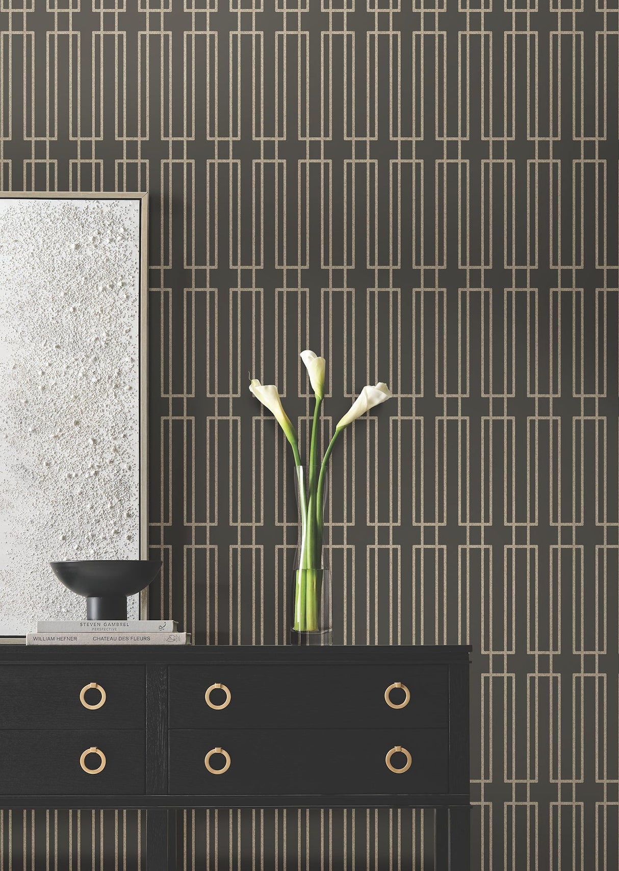 Terrace Char by Candice Olson Geometric Wallpaper – York Designer Series CN2142