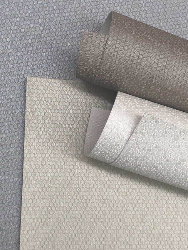 Honey Bee Brown Wallpaper with Hexagonal Geometric Pattern - York COD0501N