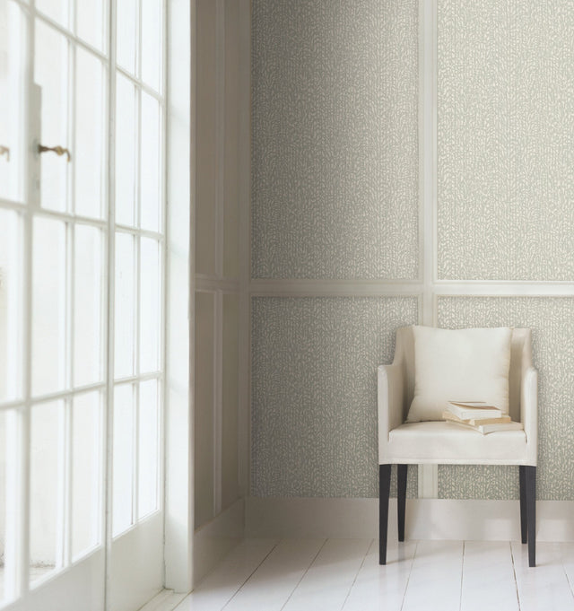Palm Grove Beige Wallpaper with Pearlescent Tropical Leaf Texture - York COD0504N