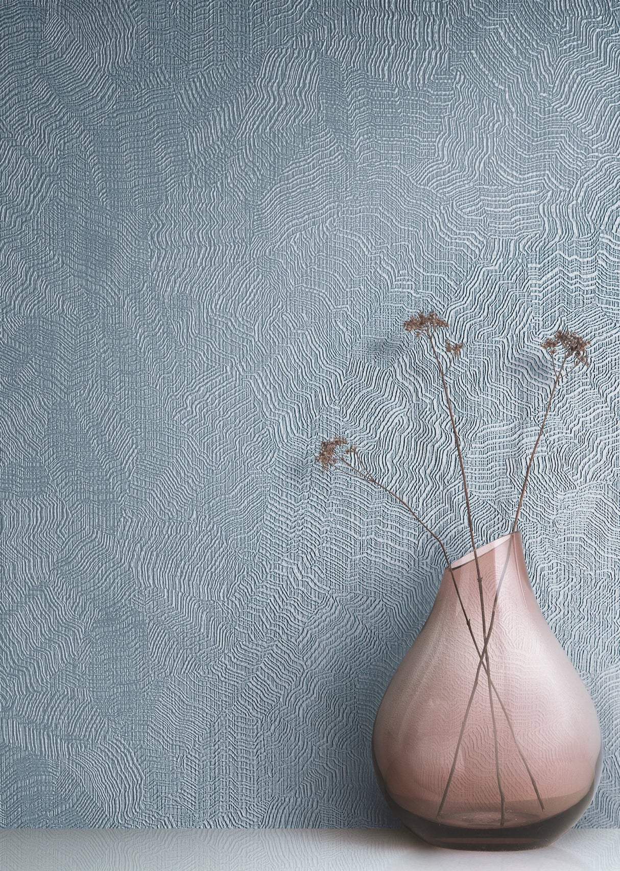 Aura Blue Textured Vinyl Wallpaper - York COD0515N