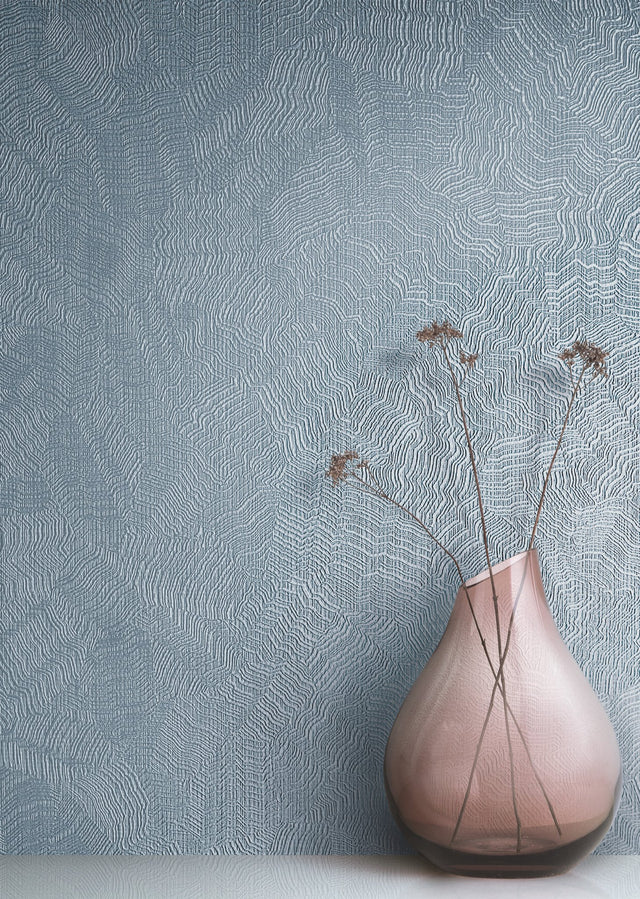 Aura Blue Textured Vinyl Wallpaper - York COD0515N