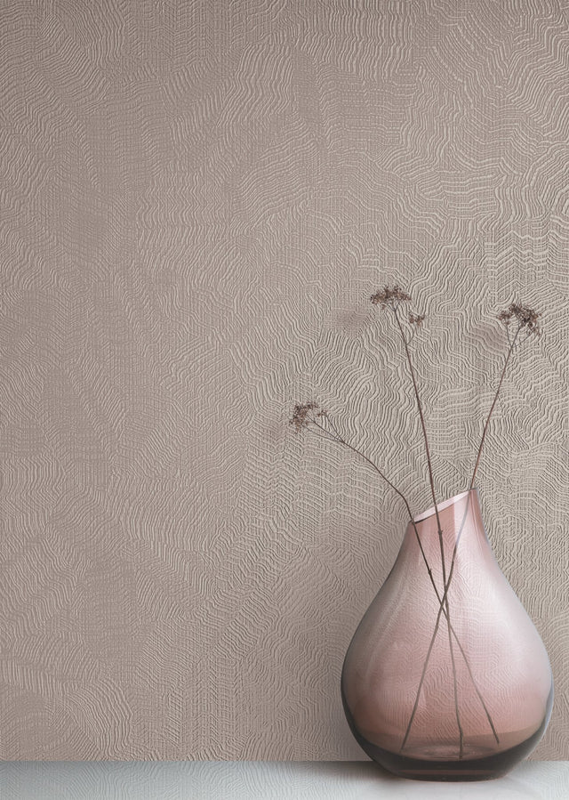 Aura Beige Textured Vinyl Wallpaper with Zen Sand Pattern - York COD0520N