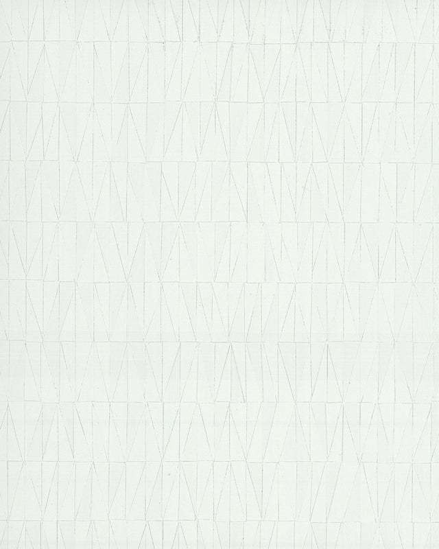 Frost White Fabric-Backed Vinyl Wallpaper with Geometric Triangle Motif - York COD0529N