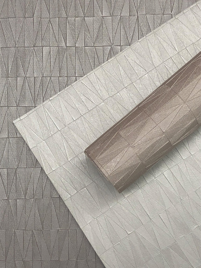Frost White Geometric Fabric-Backed Vinyl Wallpaper - York COD0530N