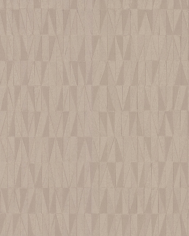 Frost Beige Geometric Wallpaper with Raised Elongated Triangle Motif - York COD0531N