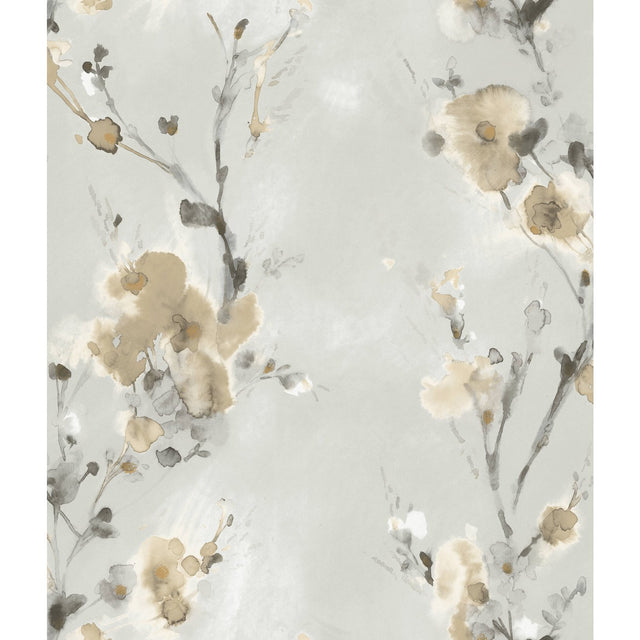Neutral Charm Neutral Wallpaper with Botanical Watercolor Floral - York CP1202
