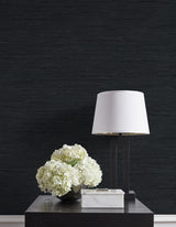 Vantaa Carbon by A Lot More Textures Faux Grasscloth Vinyl Wallpaper – Seabrook Designs CP90200