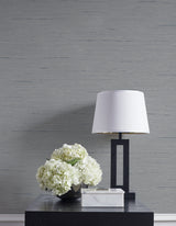 Vantaa Silver by A Lot More Textures Faux Grasscloth Vinyl Wallpaper – Seabrook Designs CP90208