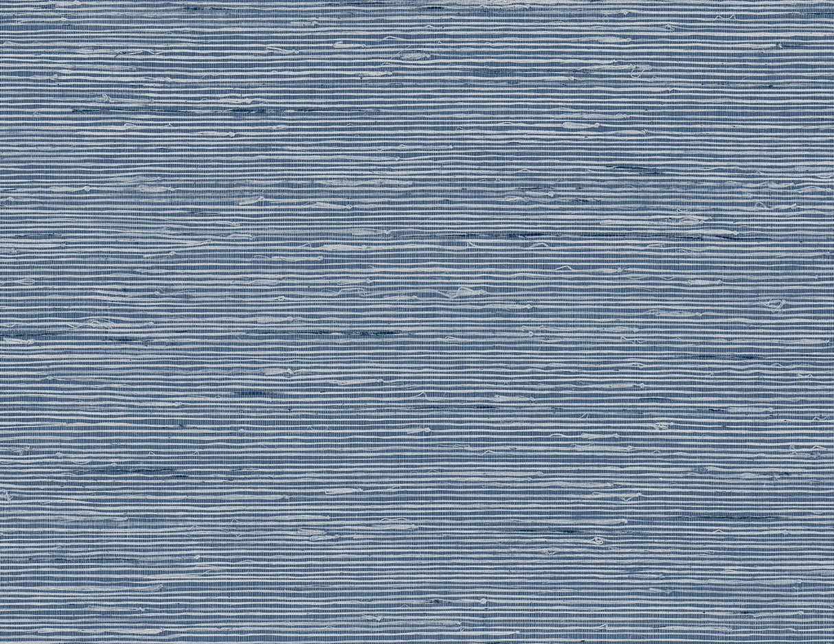 Blue faux grasscloth textured vinyl wallpaper pattern, Vantaa in Areal colorway by Seabrook Designs (CP90212).