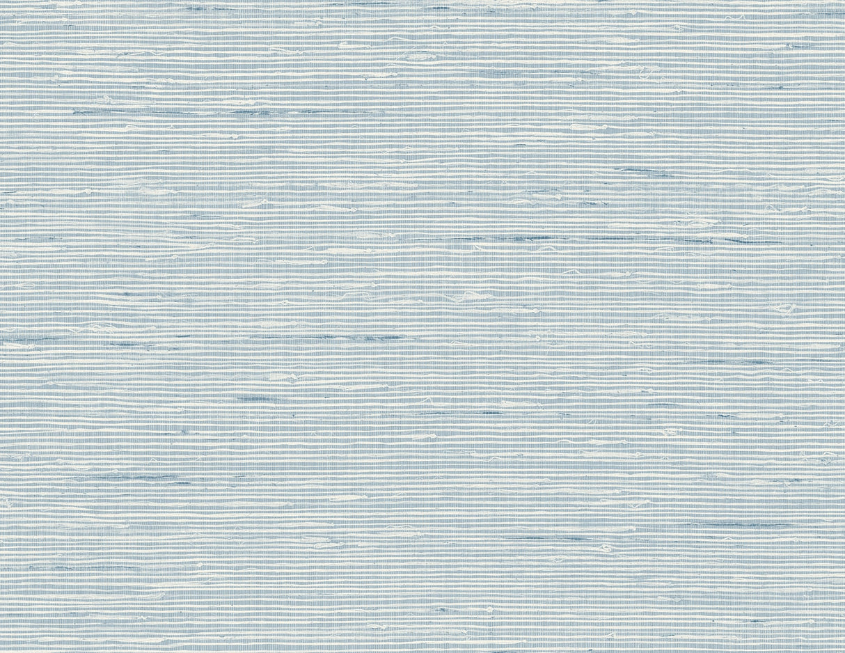 Seabrook Designs Vantaa in Derya, blue faux grasscloth textured vinyl wallpaper