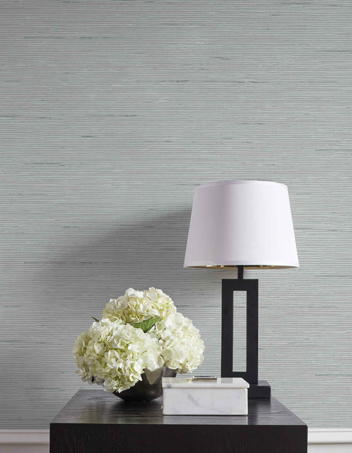 Vantaa Fog by A Lot More Textures Matte Type II Vinyl Faux Grasscloth Wallpaper – Seabrook Designs CP90228