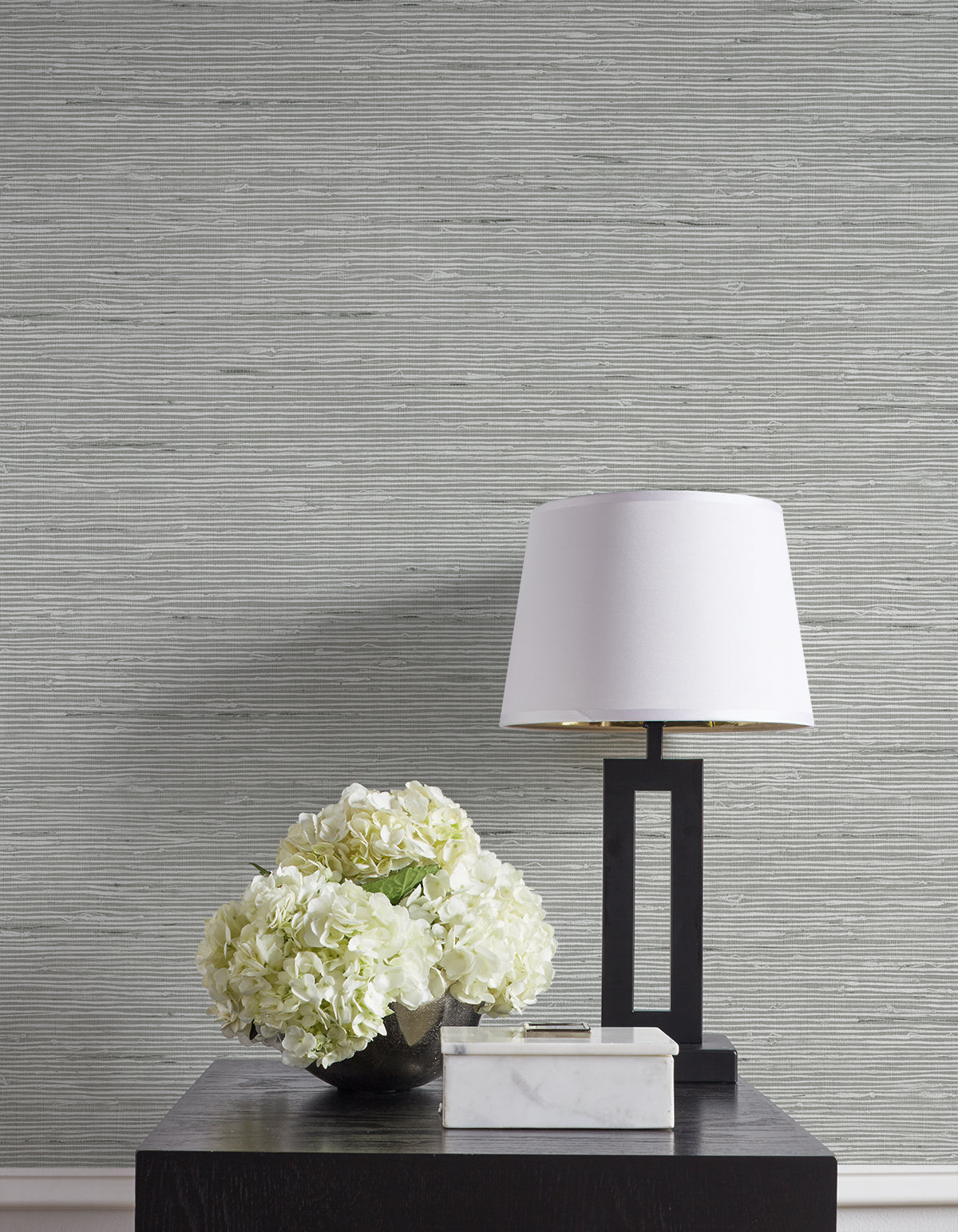 Vantaa Dove by A Lot More Textures Faux Grasscloth Vinyl Wallpaper – Seabrook Designs CP90238