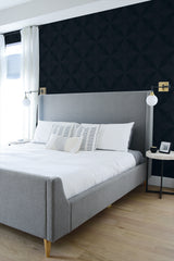Turku Downing Slate by A Lot More Textures Geometric Wallpaper – Seabrook Designs CP90502