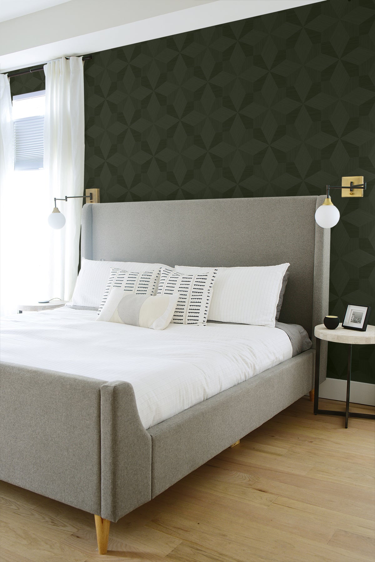 Turku Sage by A Lot More Textures Geometric Wallpaper – Seabrook Designs CP90504