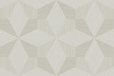 Turku geometric cube pattern wallpaper in coconut beige, matte Type II vinyl (Seabrook Designs CP90505).