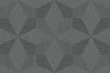 Turku geometric cube pattern wallpaper in stone gray