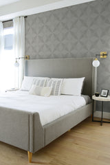 Turku Winter Gray by A Lot More Textures Geometric Vinyl Wallpaper – Seabrook Designs CP90518