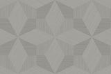 Turku Winter Gray geometric wallpaper with faceted cube pattern in matte vinyl