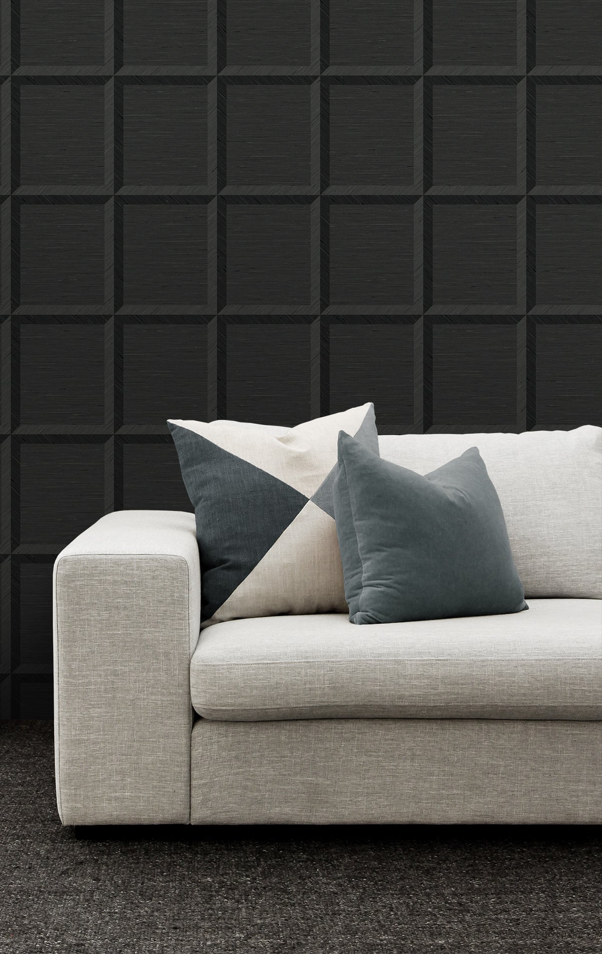 Oulu Onyx by A Lot More Textures Geometric Vinyl Wallpaper – Seabrook Designs CP90800