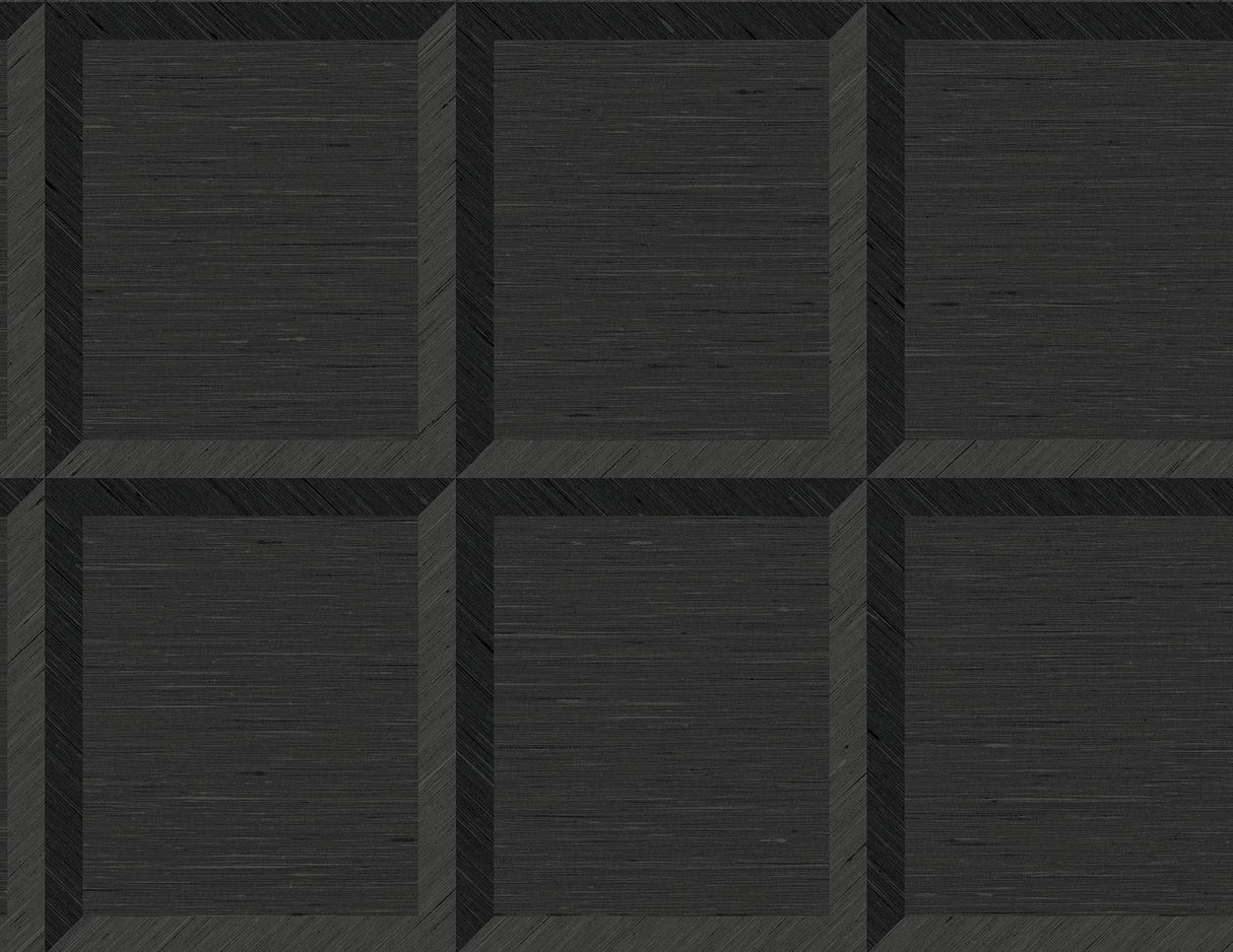 Oulu Onyx geometric square-pattern vinyl wallpaper (matte finish)