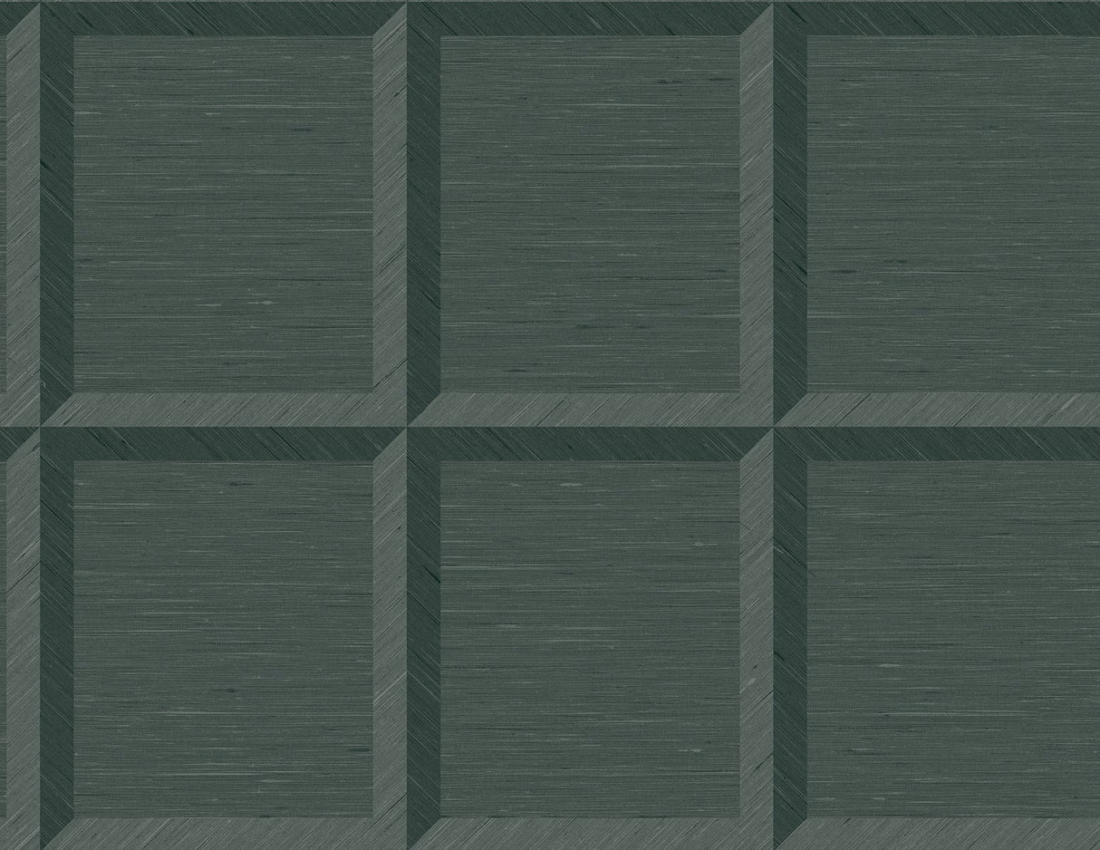 Oulu in Leaf colorway geometric boxed pattern wallpaper