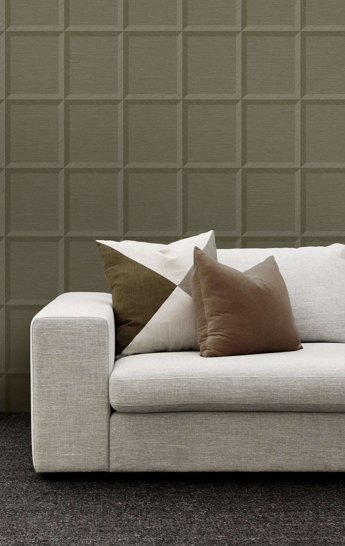Oulu Tan by A Lot More Textures Geometric Vinyl Wallpaper – Seabrook Designs CP90805