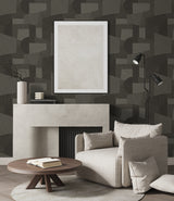 Lahti Black and Tan by A Lot More Textures Geometric Vinyl Wallpaper – Seabrook Designs CP91006