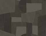 Lahti black and tan geometric matte vinyl wallpaper