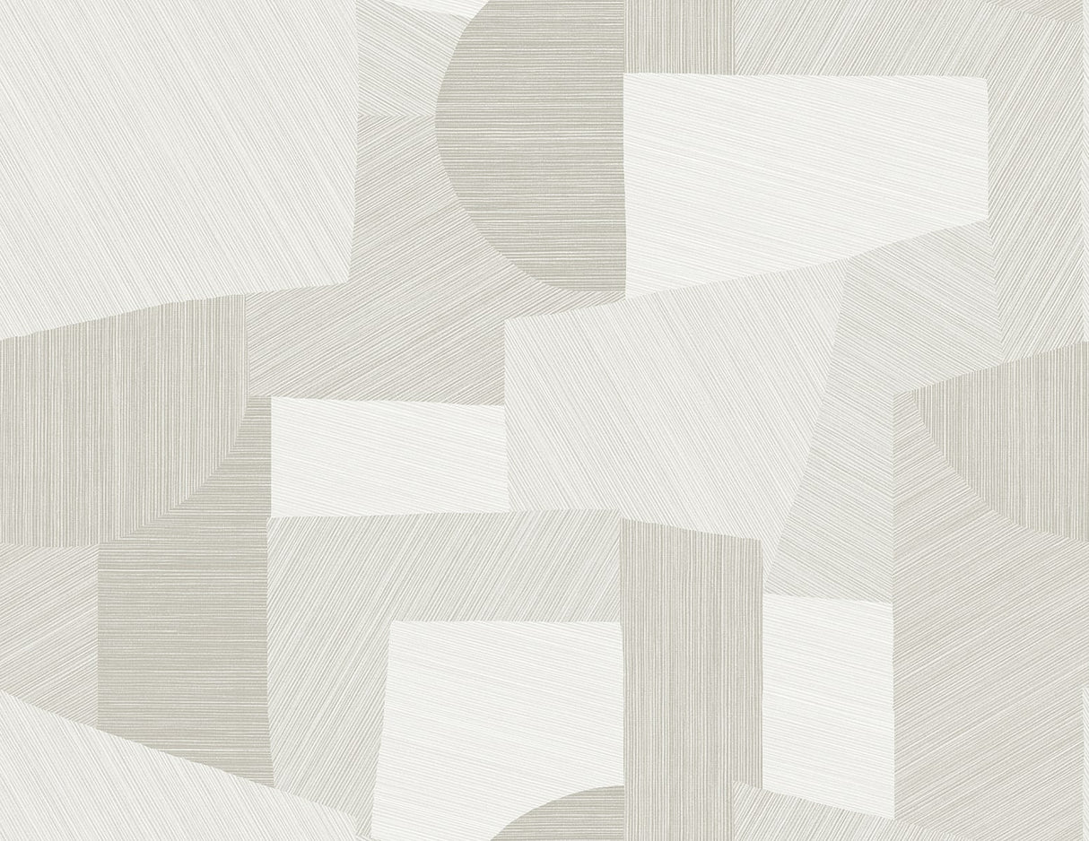 Lahti geometric wallpaper in Arctic White with matte finish