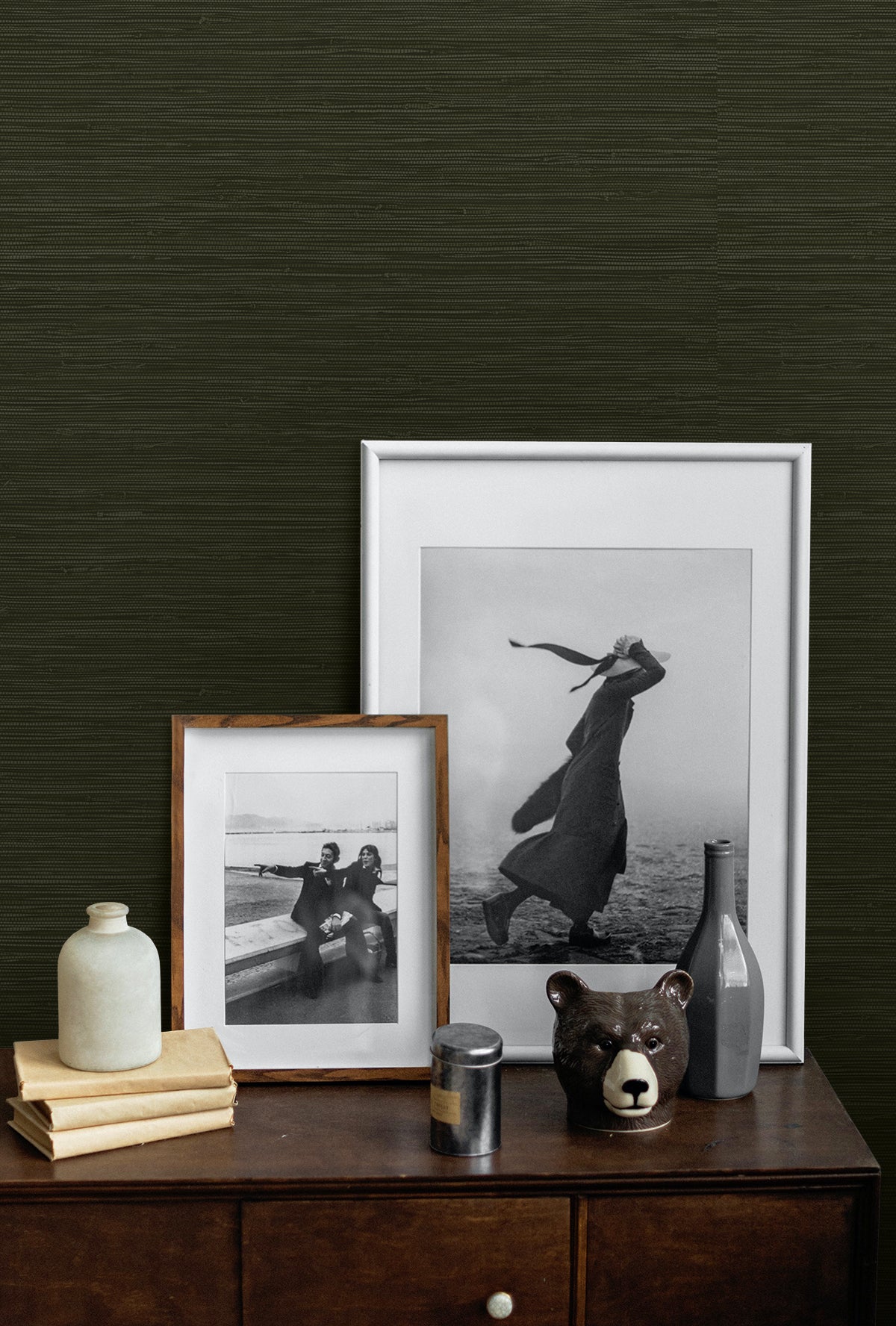 Porvoo Juniper by A Lot More Textures Faux Grasscloth Vinyl Wallpaper – Seabrook Designs CP91200