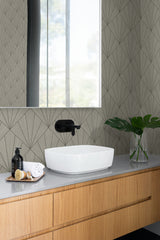Mikkeli Sand by A Lot More Textures Geometric Vinyl Wallpaper – Seabrook Designs CP91305