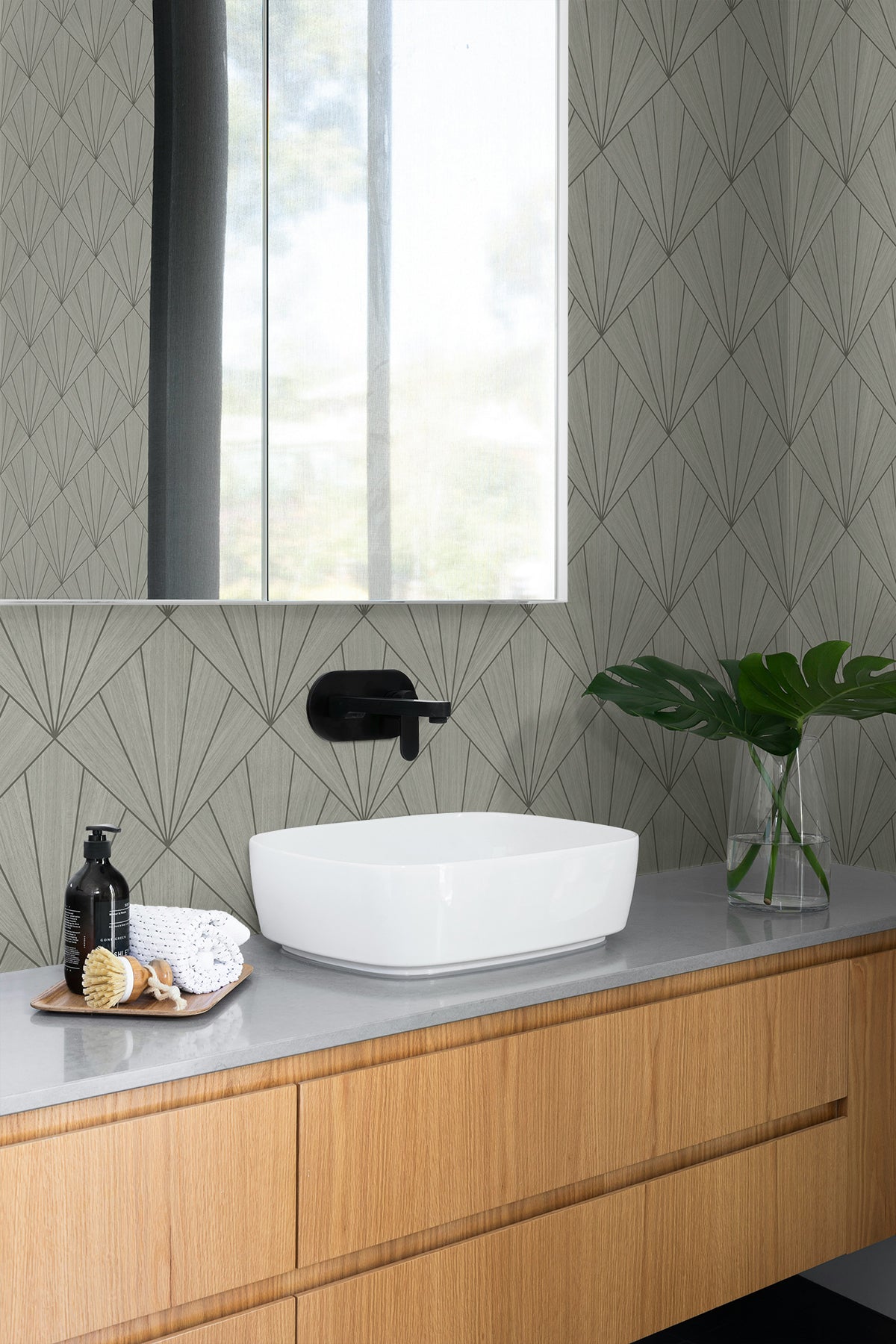 Mikkeli Shell by A Lot More Textures Matte Geometric Type II Vinyl Wallpaper – Seabrook Designs CP91308