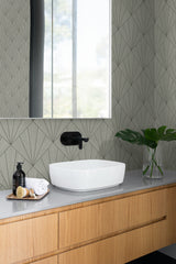 Mikkeli Shell by A Lot More Textures Matte Geometric Type II Vinyl Wallpaper – Seabrook Designs CP91308