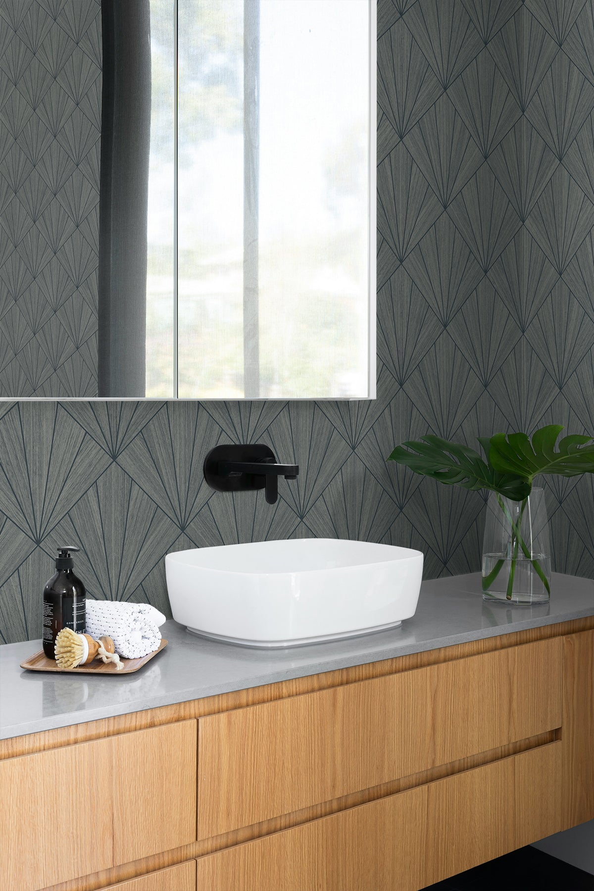 Mikkeli Heathered Tan by A Lot More Textures Geometric Vinyl Wallpaper – Seabrook Designs CP91310