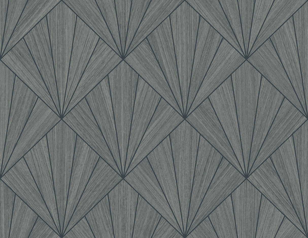 Mikkeli geometric fan pattern wallpaper in heathered tan with matte finish