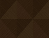Kerava geometric vinyl wallpaper in bronze with a faceted woodgrain look