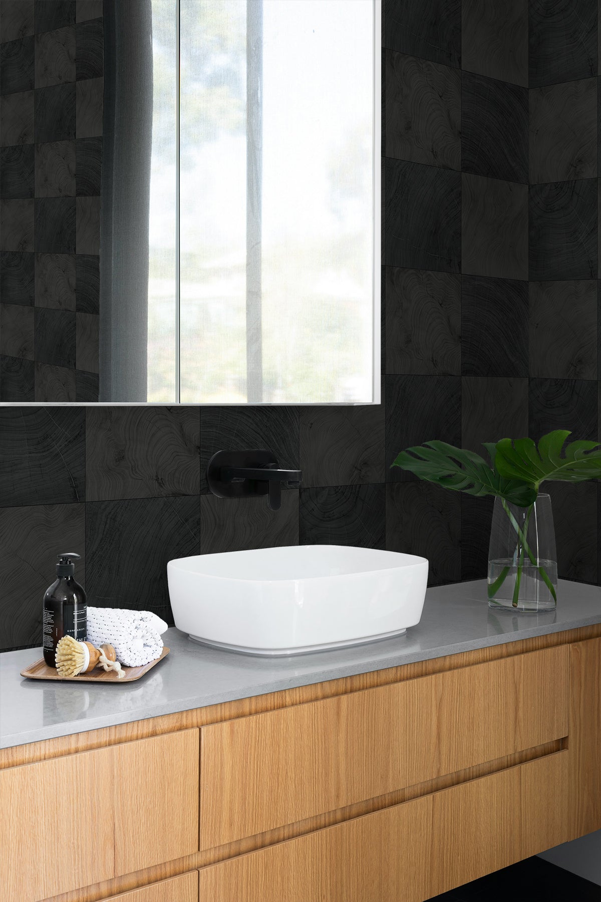 Kemi Ash by A Lot More Textures Geometric Vinyl Wallpaper – Seabrook Designs CP91910